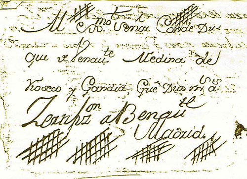 1756, certificado a Benavente